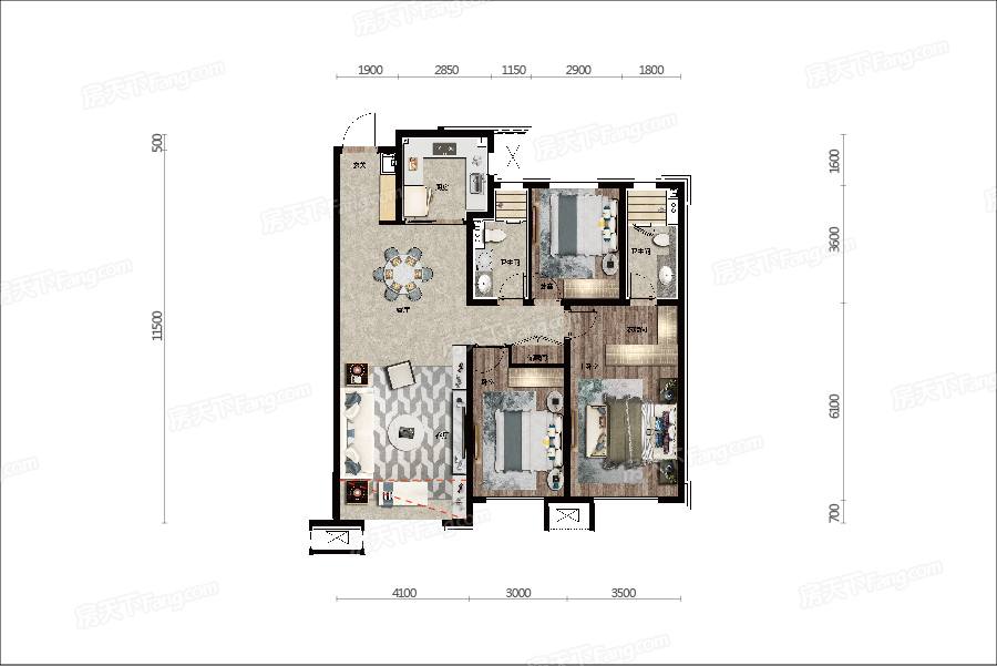 中海和平之門GHOUSE天際115㎡戶型圖 中海和平之門GHOUSE天際115㎡戶型圖