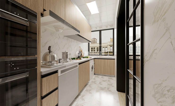 小廚房嵌入式電器設(shè)計裝修效果圖