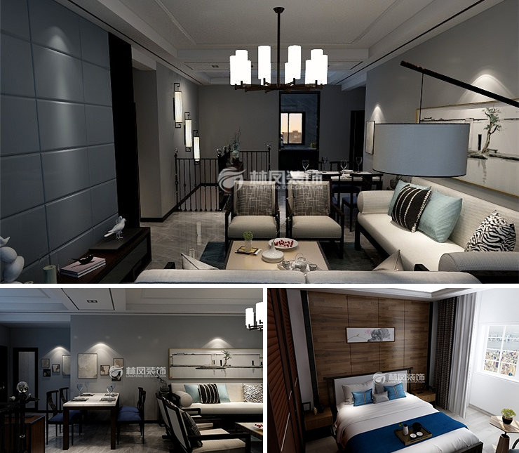 碧桂園銀億大城印象225平新中式風格裝修效果圖 碧桂園銀億大城印象225平新中式風格裝修效果圖