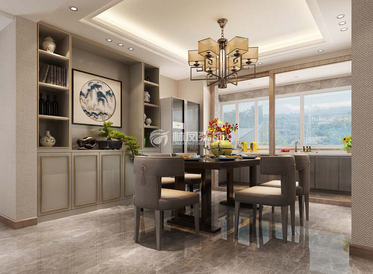 新中式風(fēng)格餐廳收納柜設(shè)計裝修效果圖 新中式風(fēng)格餐廳收納柜設(shè)計裝修效果圖