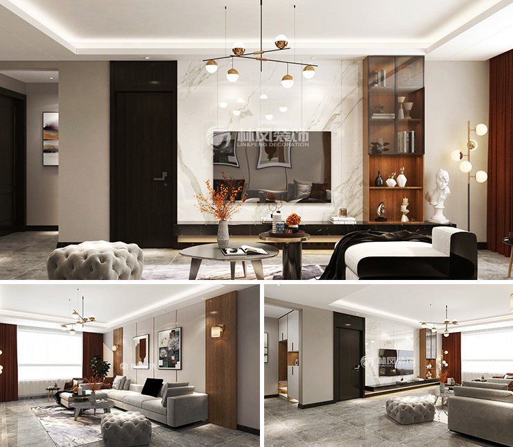 融創(chuàng)盛京宸院142平現(xiàn)代簡約裝修效果圖 融創(chuàng)盛京宸院142平現(xiàn)代簡約裝修效果圖