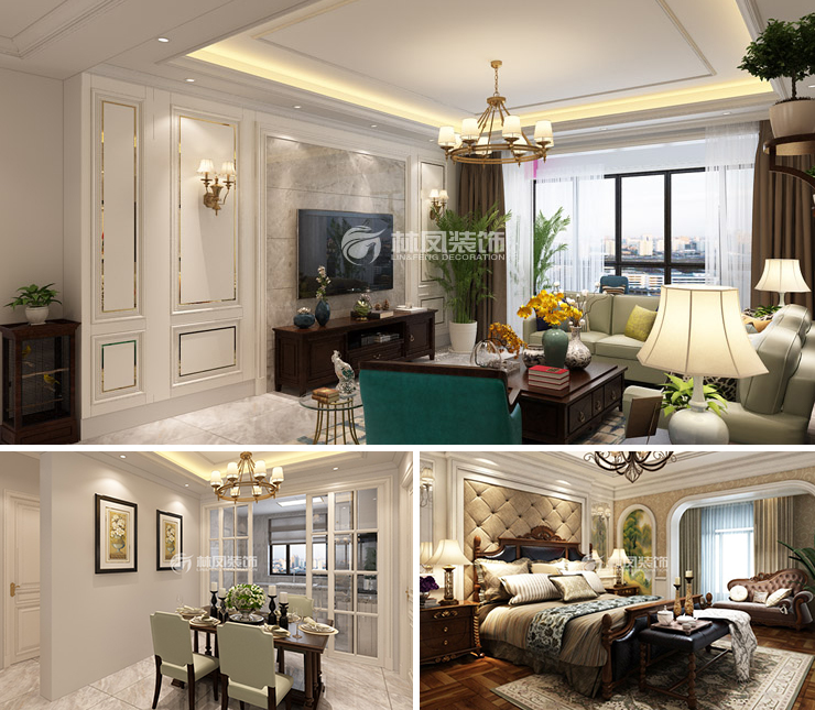 融創(chuàng)盛京宸院115平美式風(fēng)格裝修效果圖 融創(chuàng)盛京宸院115平美式風(fēng)格裝修效果圖