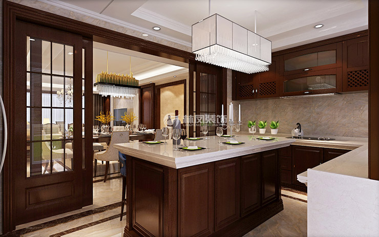 美式風(fēng)格中島廚房設(shè)計裝修效果圖 美式風(fēng)格中島廚房設(shè)計裝修效果圖
