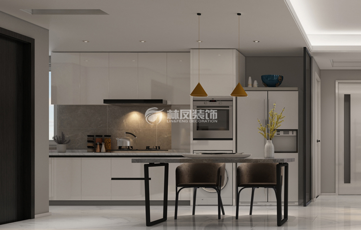 現(xiàn)代風格餐廚一體式設計裝修效果圖 現(xiàn)代風格餐廚一體式設計裝修效果圖