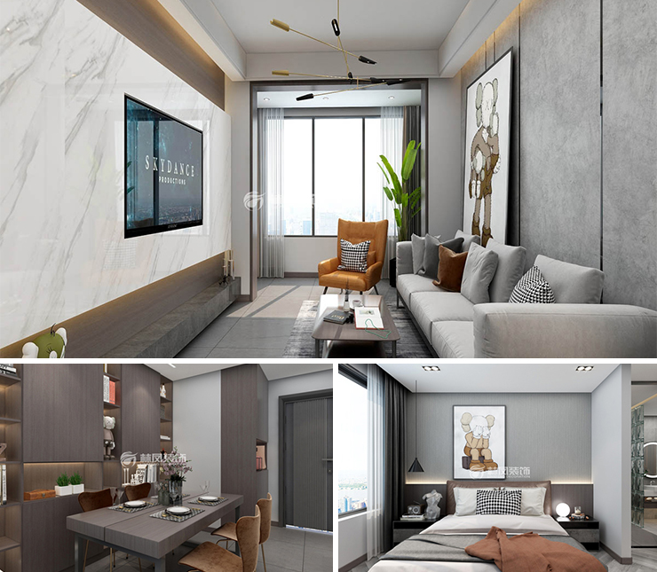 龍湖?九里晴川98平 現(xiàn)代簡(jiǎn)約風(fēng)格裝修效果圖