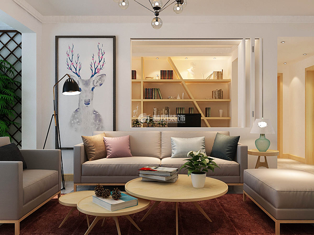 北歐風(fēng)格沙發(fā)背景墻收納設(shè)計(jì)裝修效果圖 北歐風(fēng)格沙發(fā)背景墻收納設(shè)計(jì)裝修效果圖