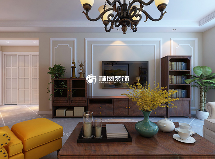 美式風格電視背景墻設(shè)計裝修效果圖 美式風格電視背景墻設(shè)計裝修效果圖