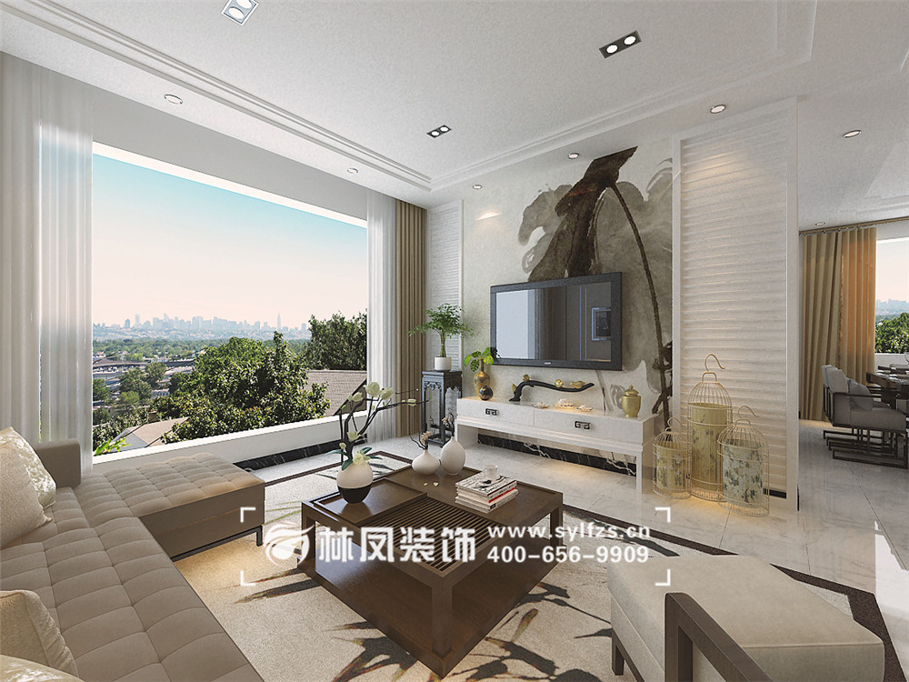 李瑩-東大家屬樓-新中式-157㎡-電視墻.jpg 李瑩-東大家屬樓-新中式-157㎡-電視墻.jpg